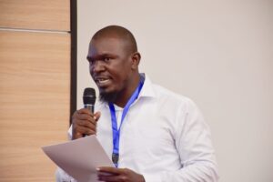 Steve Misiga Oredo - Executive Director at Grassroots Transforming Network speaking at the youth work readiness summit in Kisumu